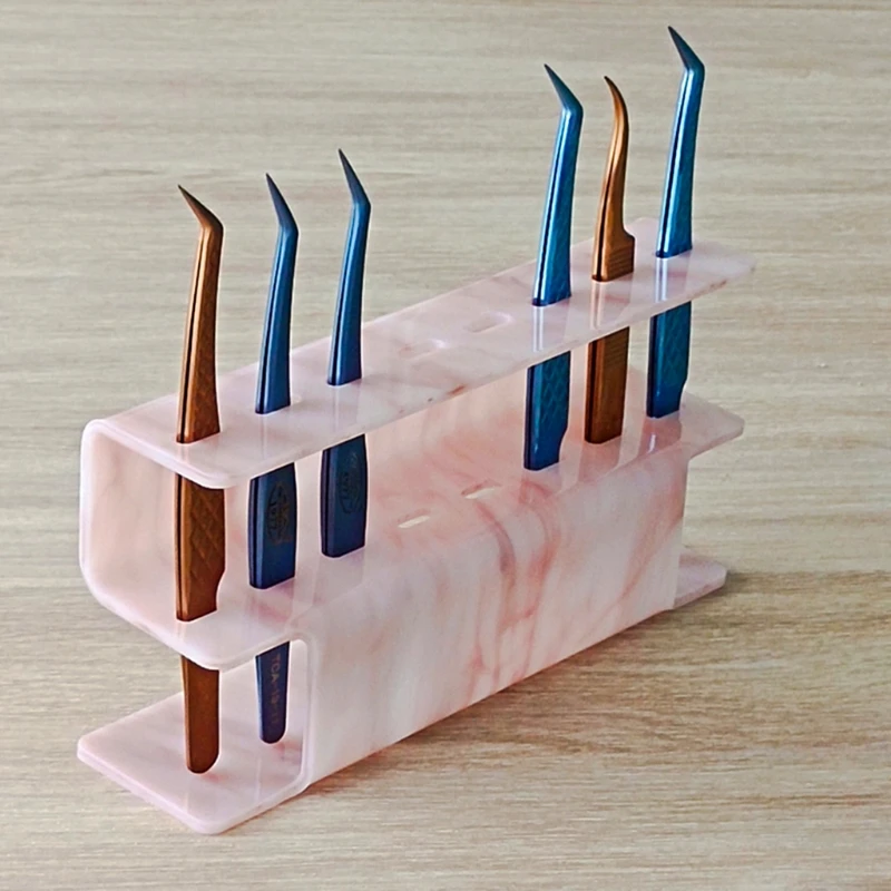 Tweezers Holder 8-Hole Durable Tweezer Display Stand Storage Rack Double-deck Design Acrylic Eyelash Extension Tools 27RC | Красота и