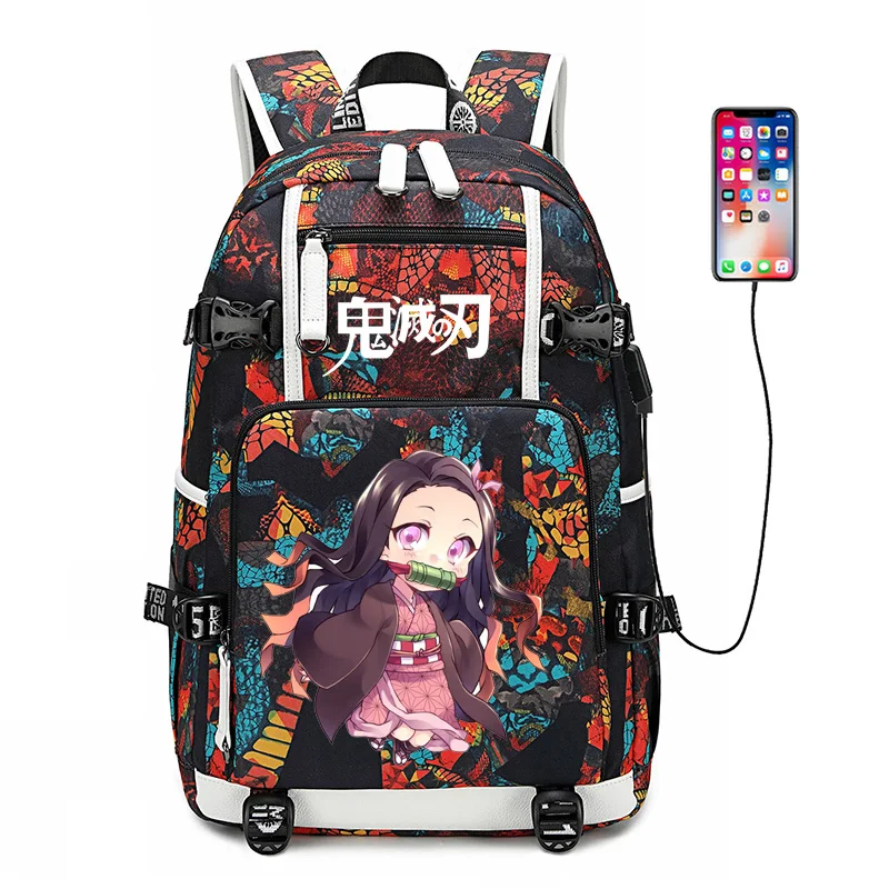 Demon Slayer: Kimetsu no Yaiba женский рюкзак аниме Bookbag нейлоновые школьные сумки большой дорожный рюкзак унисекс рюкзак для ноутбука