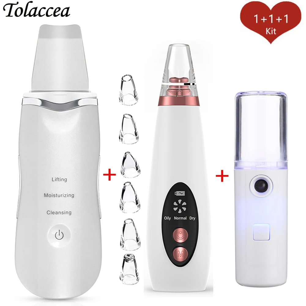 Ультразвуковой скребок для кожи пилинг лица очиститель пор отшелушивающее