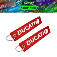 1 pc newest motorcycle accessories double sided embroidery keychain key ring keyring for ducati