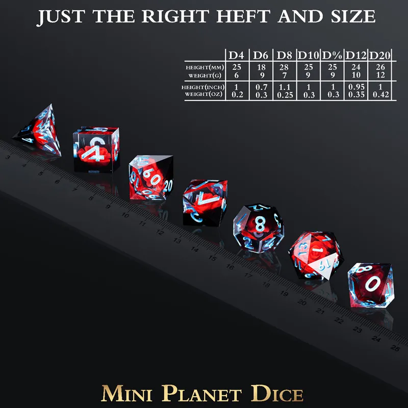 Цветок Spooky наборы костей DND драконы многогранные кости игра мини-планета