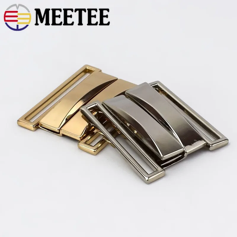 Meetee 2 шт. 30 70 мм металлический ремень пряжки Женское пальто пуховик брюки пуговицы