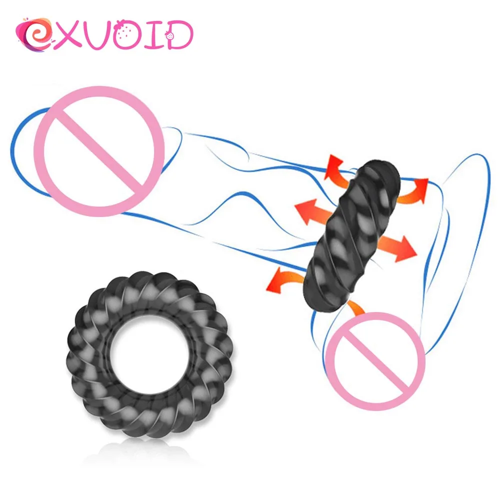 Кольцо для пениса EXVOID черное эластичное кольцо медицинская силиконовая Мошонка