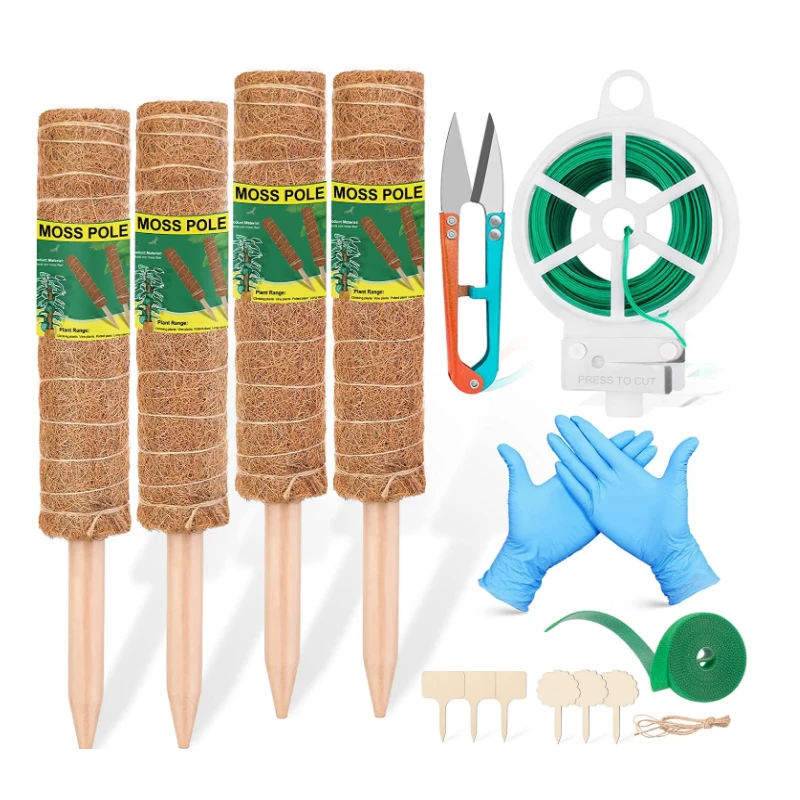 

Стойка для Моха, 4 шт., 15,7 дюйма, для скалолазания растений, Кокосовая палочка для Моха, большой удлинитель для Моха, безопасная садовая Кокос...