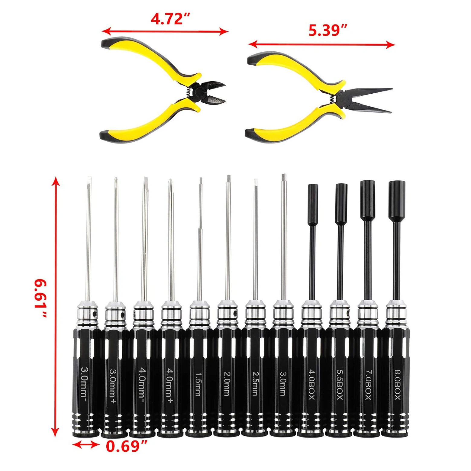 1set  18In1 Screwdriver Pliers RC Tools Kits Repair Box Set For RC Airplanes Car Truck Quadcopter Drone Model Toys CA