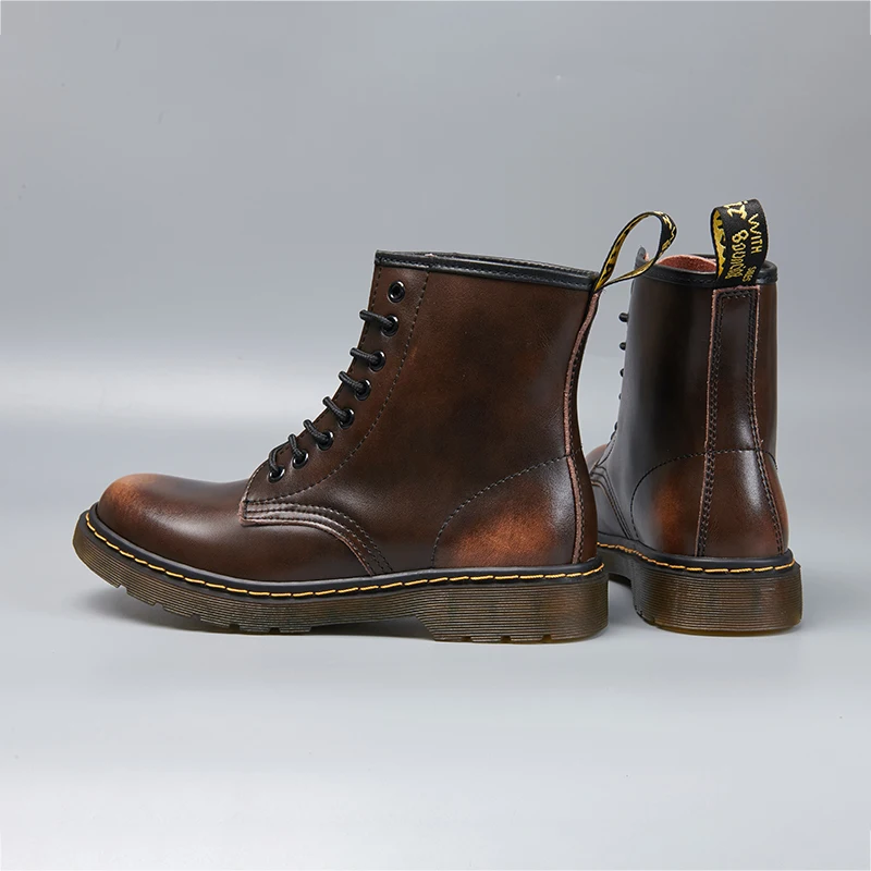 

Nooknak 2020 New Transparent Bottom Breathable Outdoor Work Boots Top Layer Cowhide English Style Lace-up Martin Boots 39-44