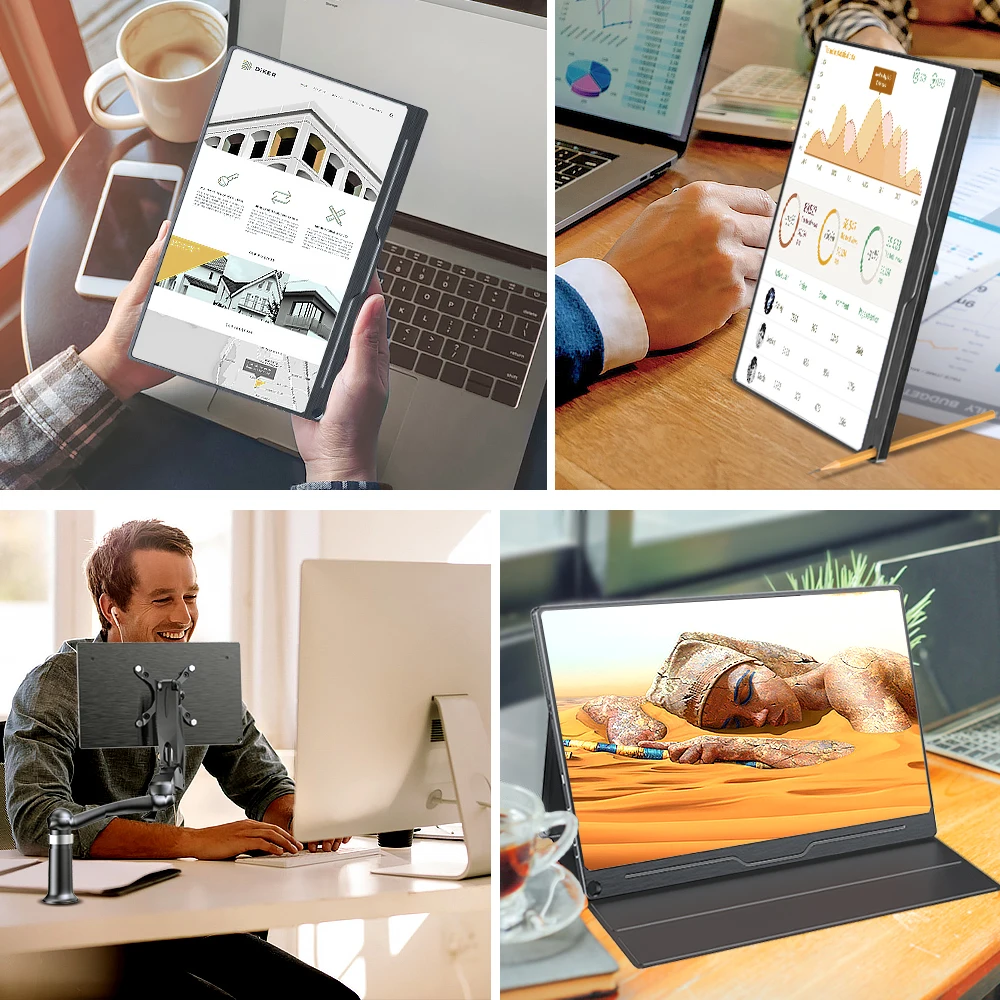 UPERFECT Portable Monitor 13.3 Inch 1080P USB With Speaker Ultra Thin Screen Display Type C For Laptop Mini HD Computer