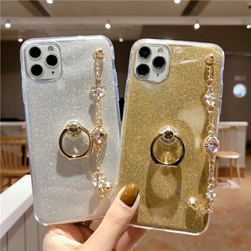 Модный Ультратонкий силиконовый блестящий роскошный браслет со стразами чехол