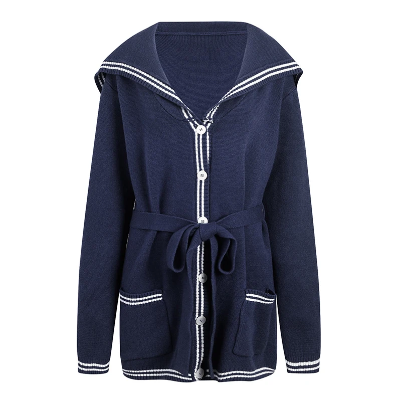 

Korean Fashion Knitted Striped Long Cardigan Women Vintage Long Sleeve Oversized Knitted Woman Sweater Autumn Winter Clothes