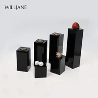 black acrylic solid block ring pendant jewelry display cube pedestal art sculpture stand bracelet necklace photography holder