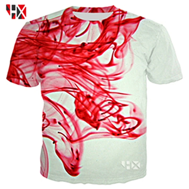 Новинка 2021 футболки HX с 3D принтом чернил летние унисекс в стиле хип хоп горячая