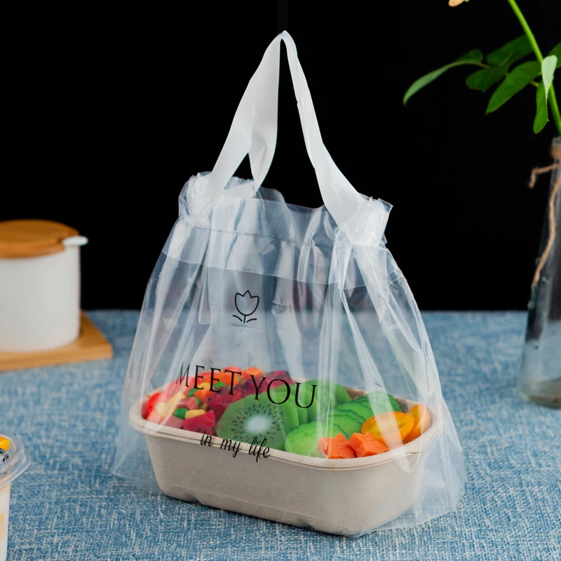 

50PCS Transparent Drawstring Bag Clear PouchThicken EVA Plastic Bags for Food cake Shopping Cosmetic Gift Packaging Bags