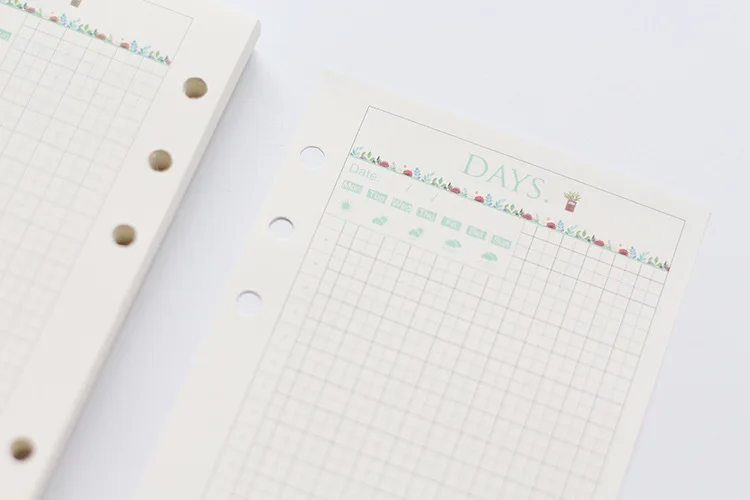 Красочные офисные школы 6 отверстий заправки Внутренней бумаги ядро для binder