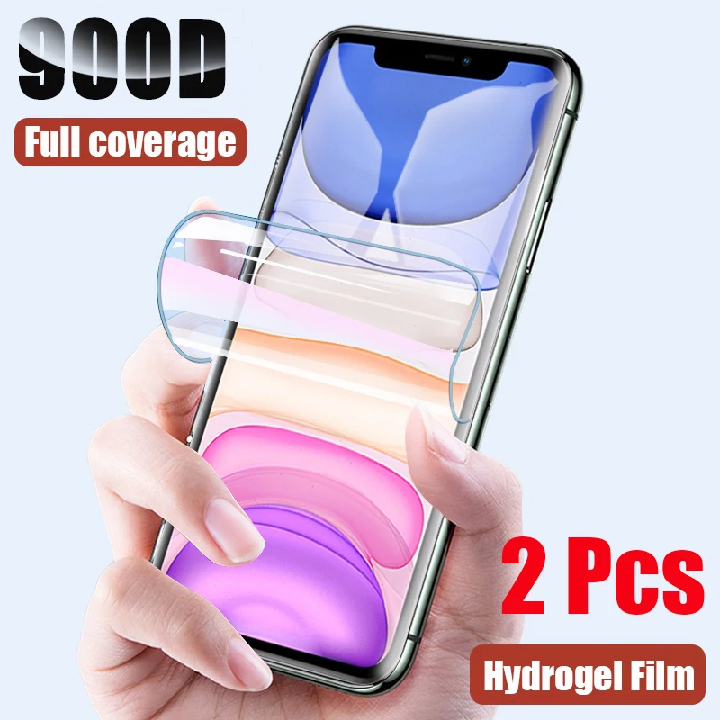 

2-4Pcs For iPhone 13 11 12 Pro XS Max Hydrogel Film Screen Protectors For iPhone XR SE 2020 7 8 Plus X Phone Protective Film