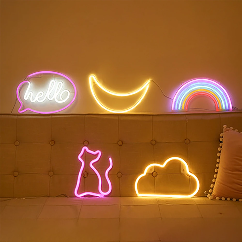 

Светодиодная неоновая вывеска Hello Cloud, подвесной светодиодный неоновый светильник для спальни, рождественские, свадебные, праздничные наст...