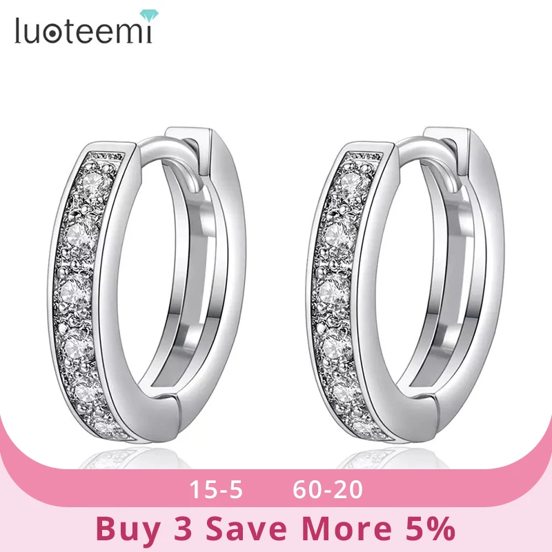 LUOTEEMI 2015 оптовая продажа простой дизайн классические круглые кубические серьги