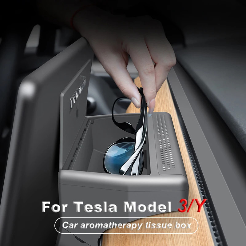 

Чехол для ароматерапии Tesla Model 3, модель Y 2021, скрытый Чехол для очков с подвесным центральным экраном управления