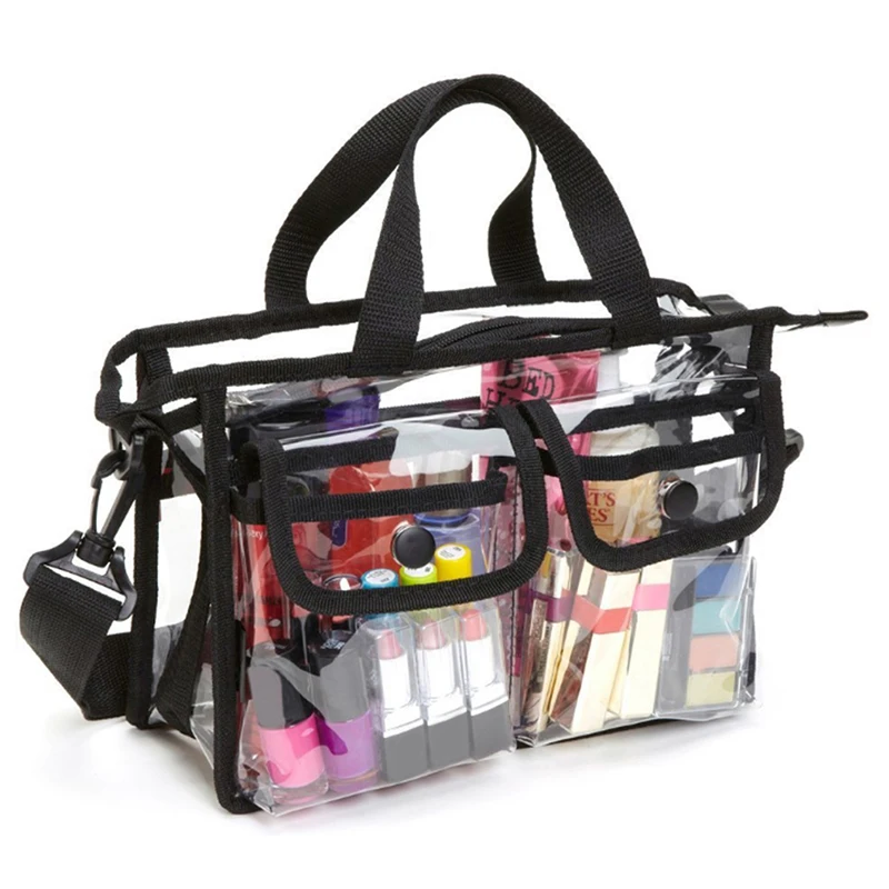 

1Pc 2021 Women Transparent PVC Bag Travel Organizer Handbag Beach Case Makeup Shoulder Bags Waterproof Clear Cosmetic Bag