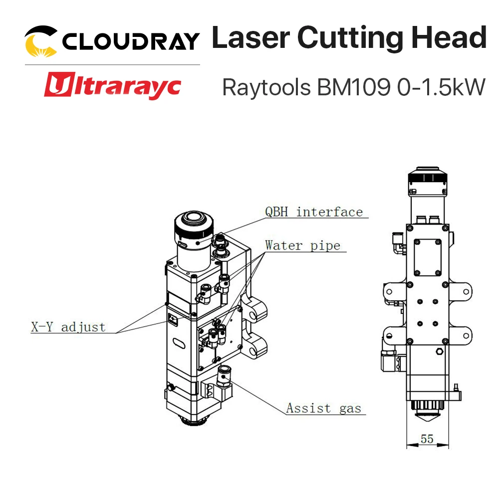 Режущая головка для волокна ultrtonc BM109 Raytools 0-1 5 кВт автоматическая фокусировка