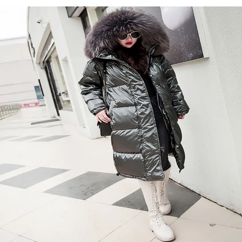 Женский пуховик с капюшоном Длинная утепленная парка большим воротником из