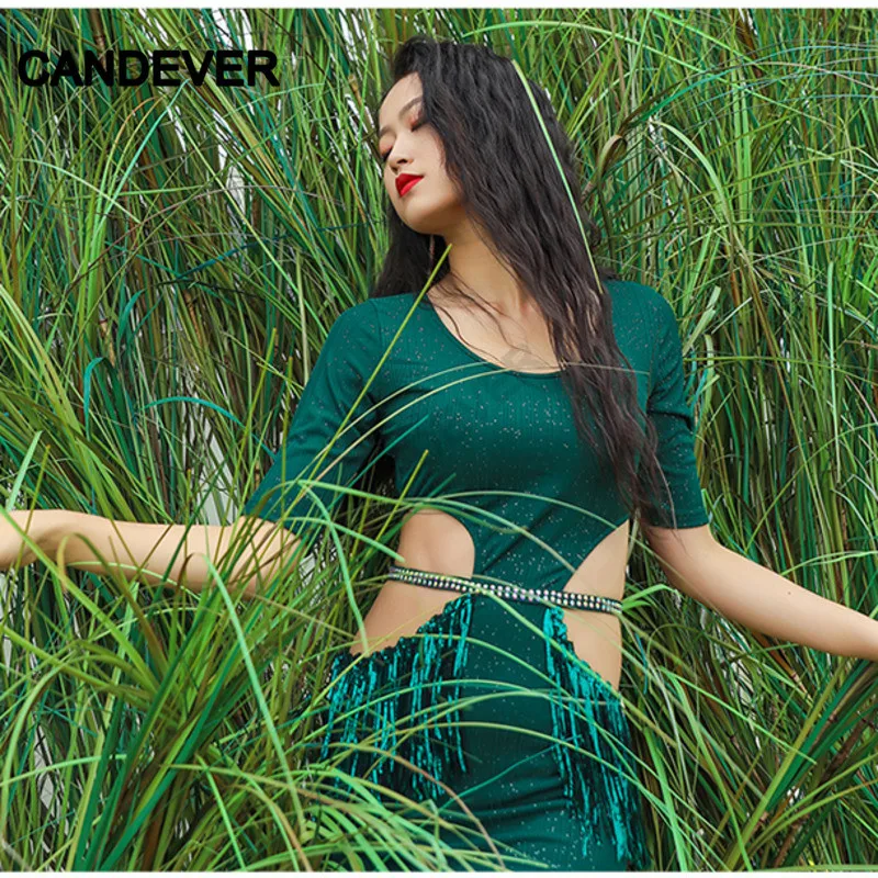 Набор костюма для танца живота с блестками и бахромой платье выступлений