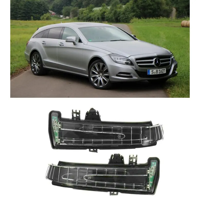 

2pc Rear View Mirror Led Indicator Lights For Mercedes X218 Shooting Brake 2012 2013 2014 2015 2016 2017