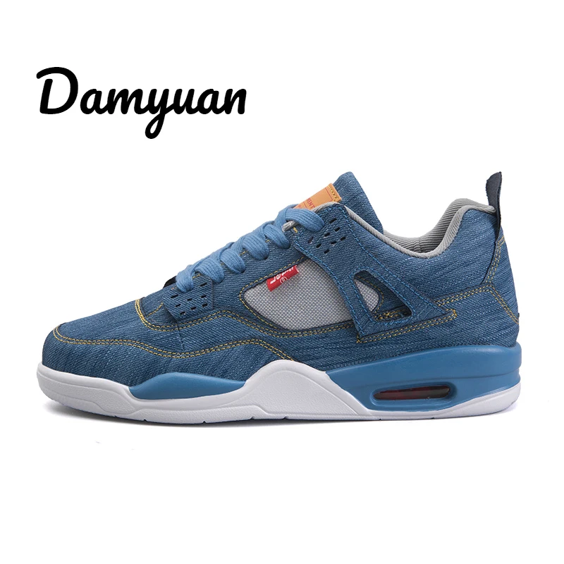 Damyuan/Новинка года; модная парусиновая Мужская Удобная дышащая повседневная легкая ковбойская обувь с воздушной подушкой; размер 46 - Цвет: Синий