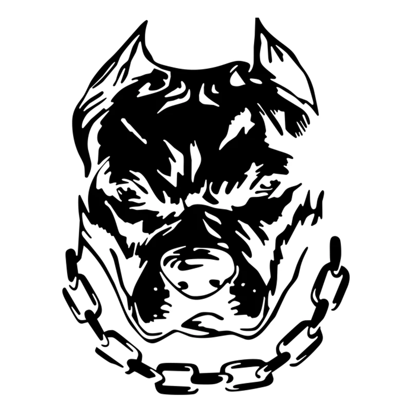 RuleMylife pitbull dog with chain vinyl car stickers for volkswagen bmw e46 e90 passat b6 sticker automobile | Автомобили и