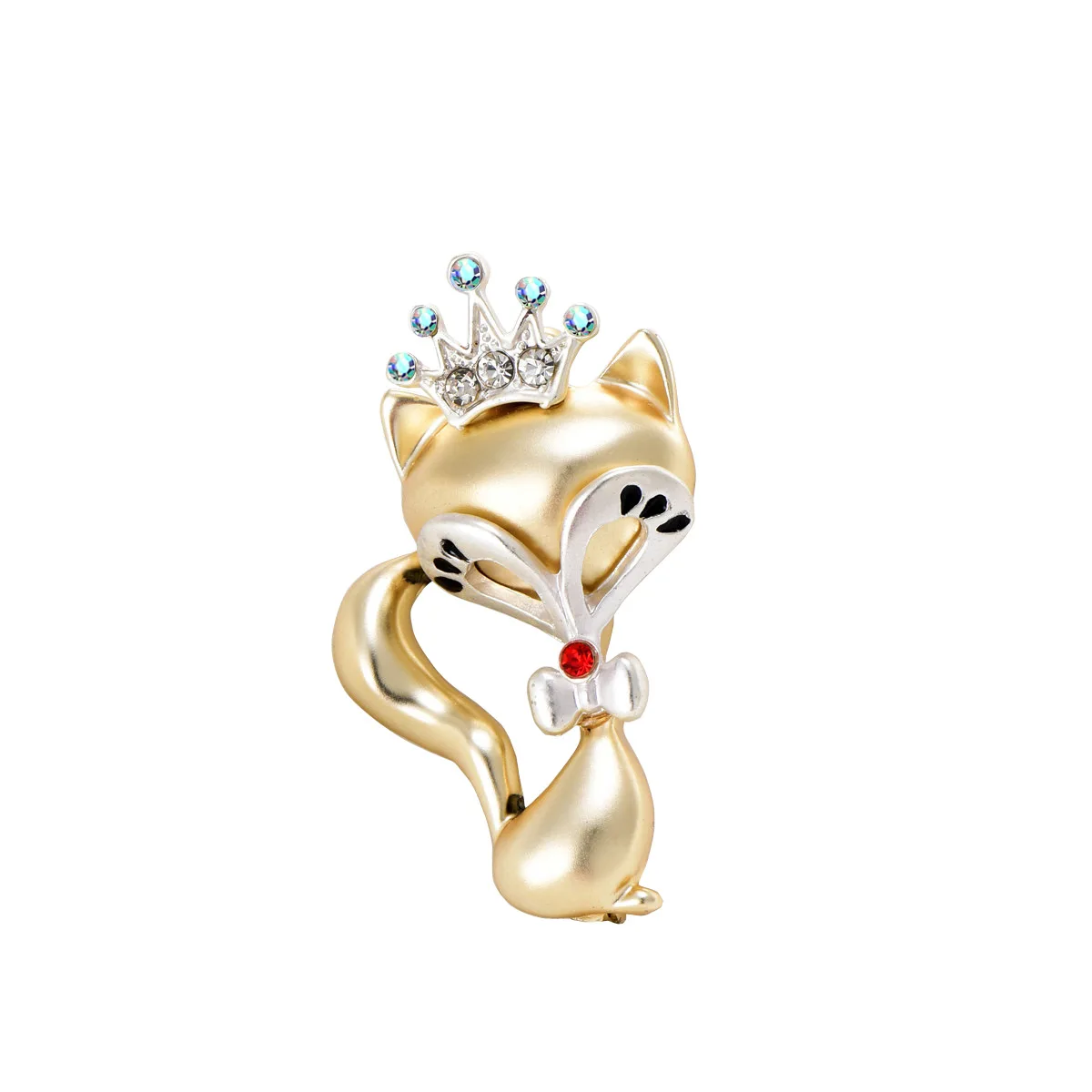 Милые булавки Брошь В Виде Короны лисы животные из мультфильмов 2021 женские броши