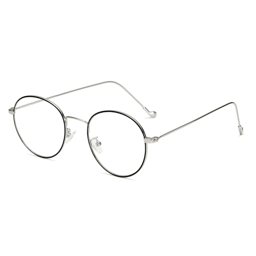 Новый ретро плоский световой микроскоп мужской и женский корейская версия круглые модные оправы очков для студентов-миопиков.
