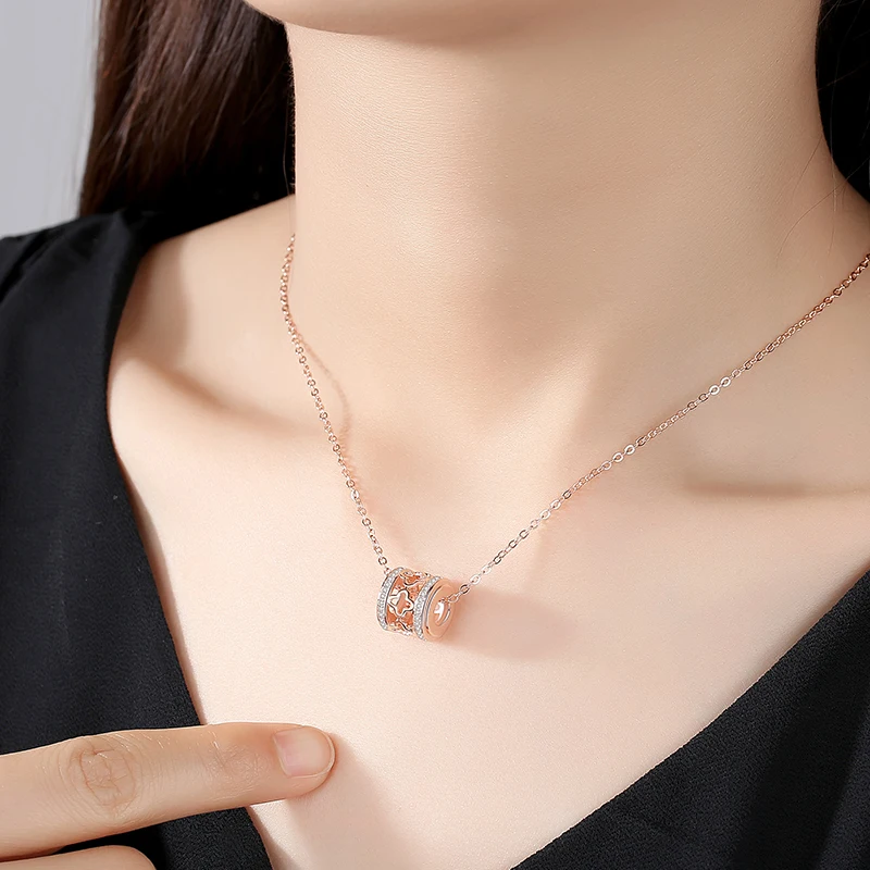 CaevKceai Стерлинговое Серебро 925 Гладкий минималистичный модный розовое золото