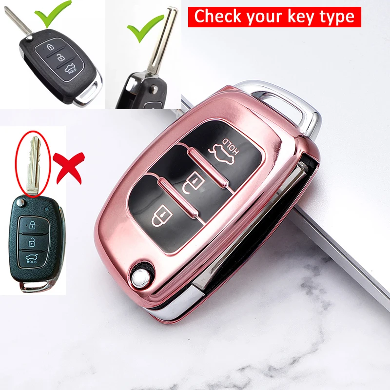 TPU Car Folding Key Case Cover Keychain for Hyundai I10 I20 Ix25 Ix35 Elantra Creta Solaris Tucson Sonata Santa Fe Sport Verna | Автомобили