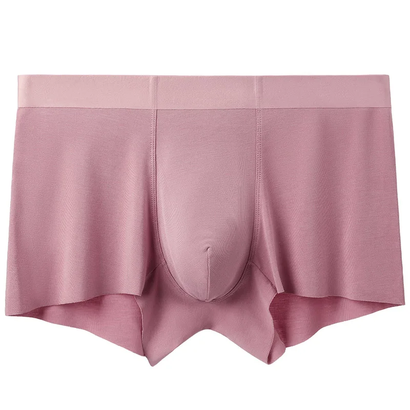 Pink IYUNYI, новинка, модное мужское нижнее белье, боксеры, низкая талия, трикотажные, удобные, дышащие, u-образные, быстросохнущие, нижнее белье - Цвет: Pink