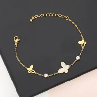 bohemian butterfly crystal bracelet for women girls fashion baroque pearl charms for bracelets hawaii beach jewelry gift