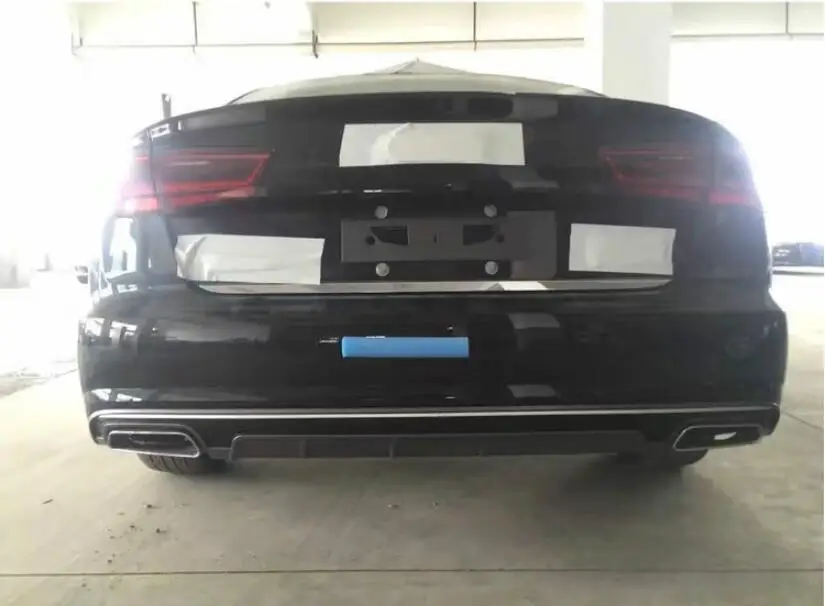 A6 Avant ABS Автомобильный задний бампер для губ спойлер, диффузор для задней губы с выхлопными наконечниками для Audi A6 S6(A6 Avant) C7.5
