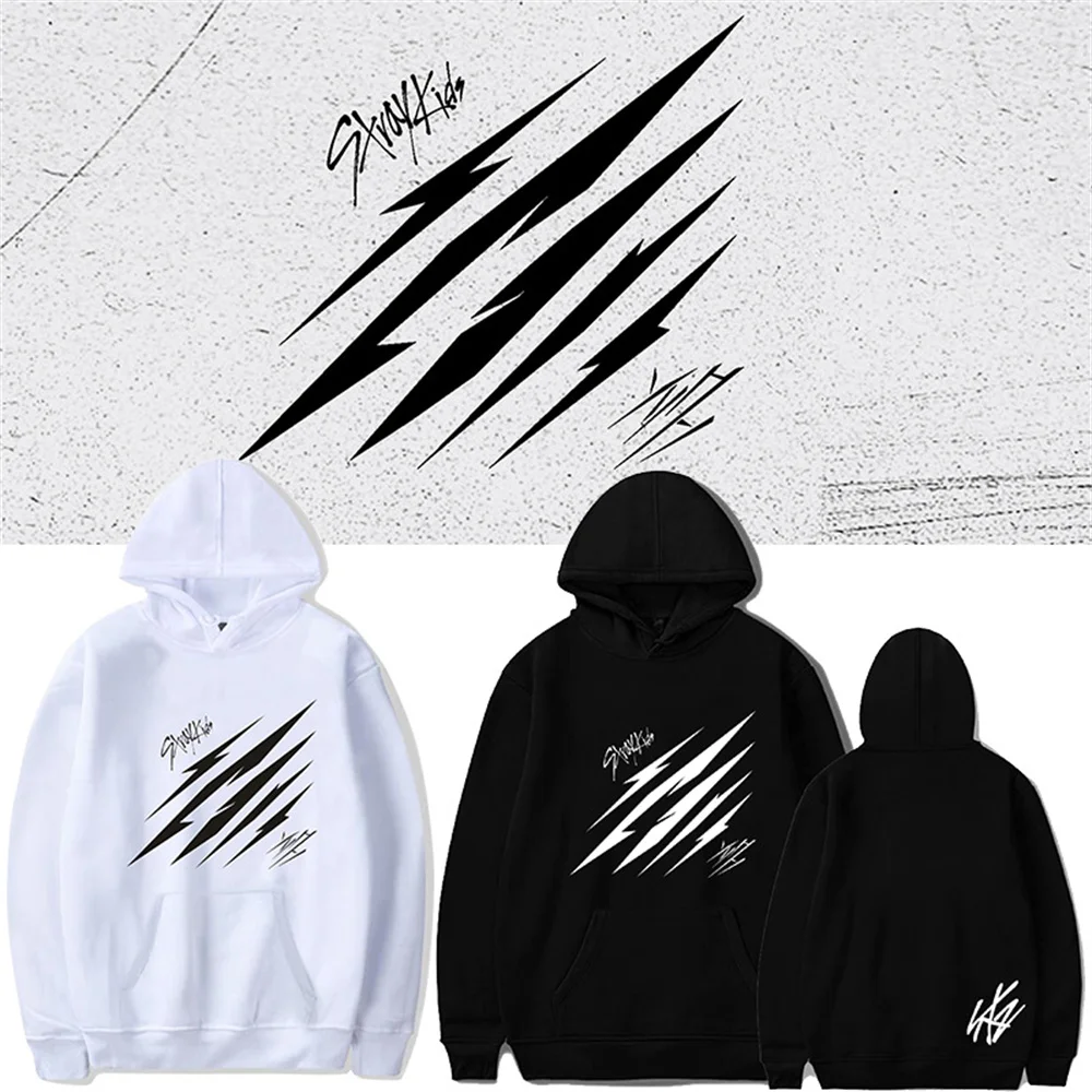 

Stray Kids Hoodies Skz Scars Hoodies Sweatshirt Kpop Hip-Hop with Velvet Autumn Winter Hoodies