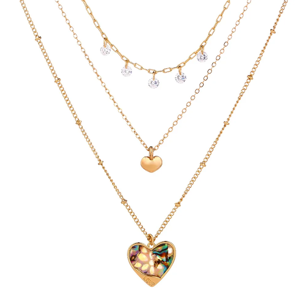 Многослойное ожерелье с подвеской в виде сердца | Украшения и аксессуары