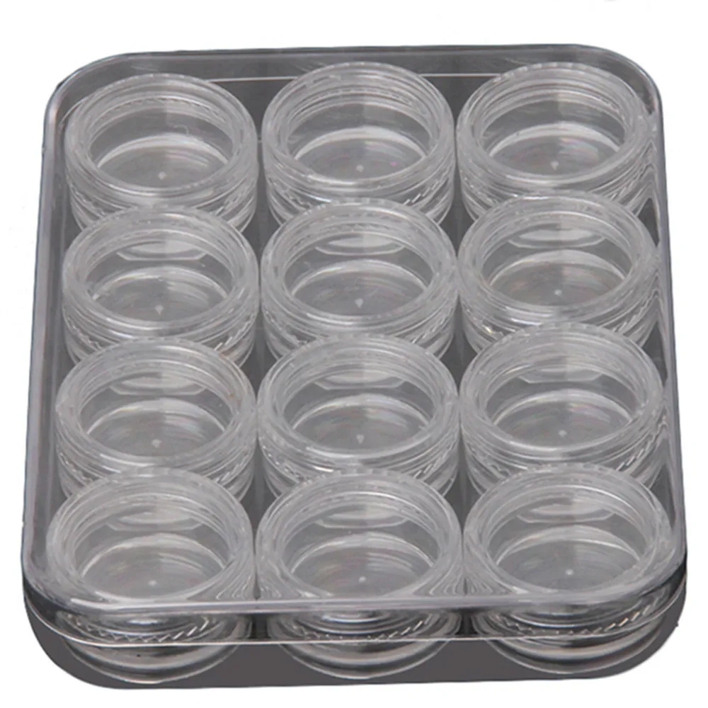 12 слотов прозрачный пластиковый пустой чехол для украшения ногтей коробка