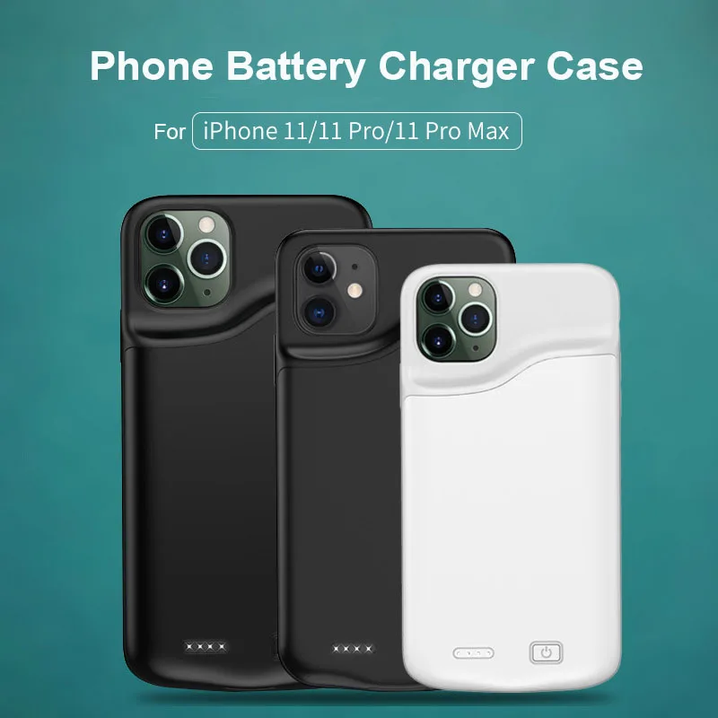 

Тонкий силиконовый ударопрочный чехол для зарядного устройства для iPhone 11 Pro Max, чехол для внешнего аккумулятора, чехол для зарядного устройс...