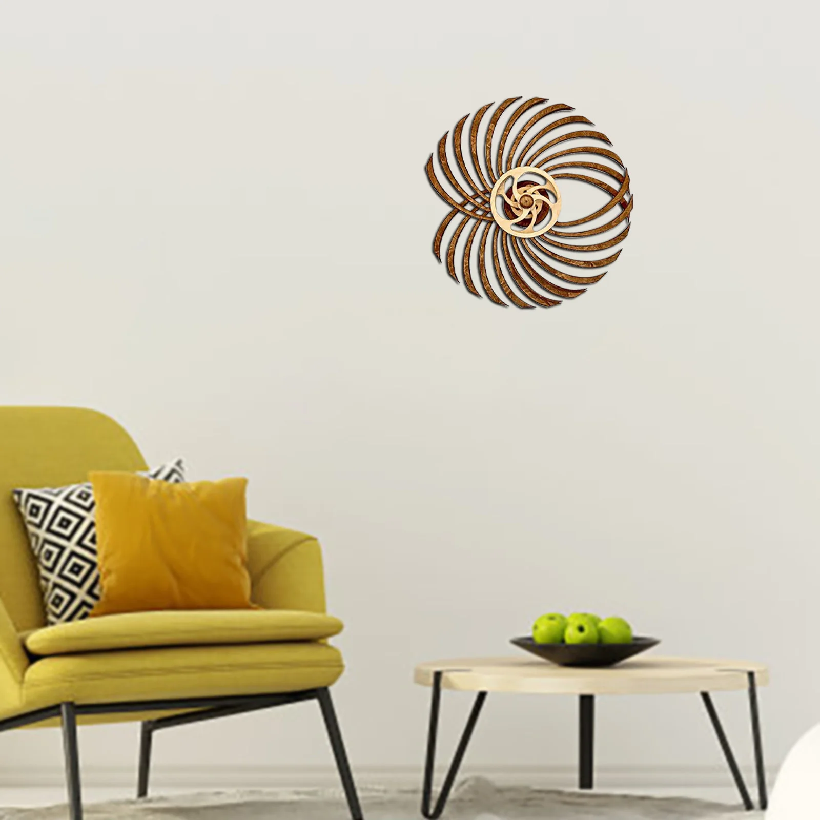 Escultura cin&eacute;tica el&eacute;ctrica para el hogar, molinillo de viento giratorio de madera, adorno decorativo para pared-4