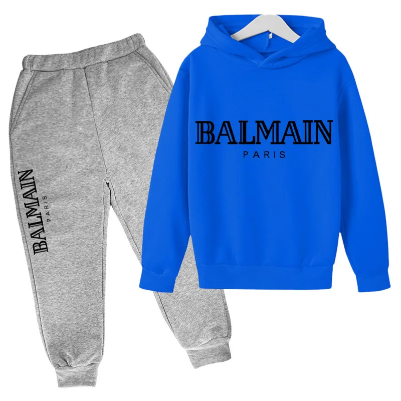 

Fashionable Western Style Cotton Hooded Sportswear Suit for Boys and Girls 4-14 Years Old 2 Pieces of New 2021 Spring and Autumn