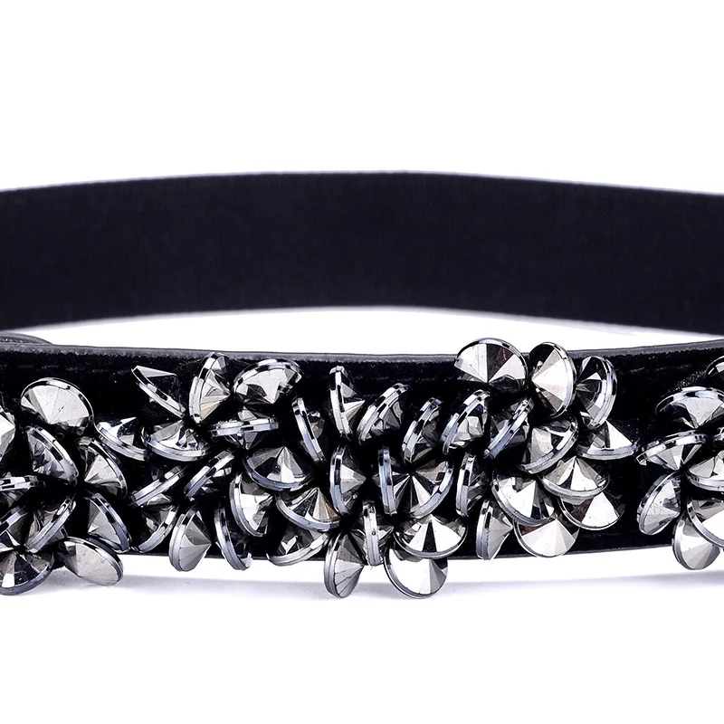 Ремень женский с металлической пластиной широкий пояс в стиле панк/вестерн