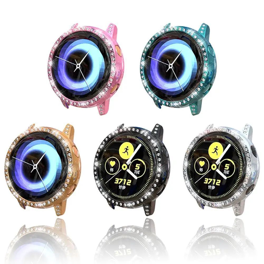 Защитный чехол для часов, браслет, Аксессуары для Samsung Galaxy Watch Active, чехол для часов с алмазным покрытием, противоударный полый чехол