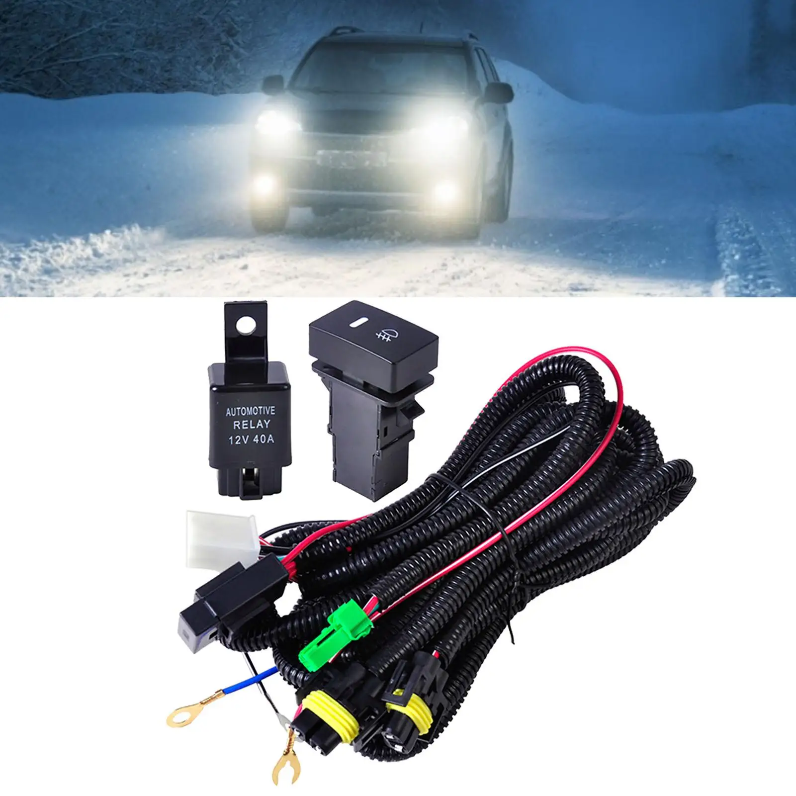 Arnés de cableado de luz antiniebla para coche, Kit de Cable de luz antiniebla H11 de 12V y 55W, Conector de enchufe de encendido/apagado para Toyota Corolla