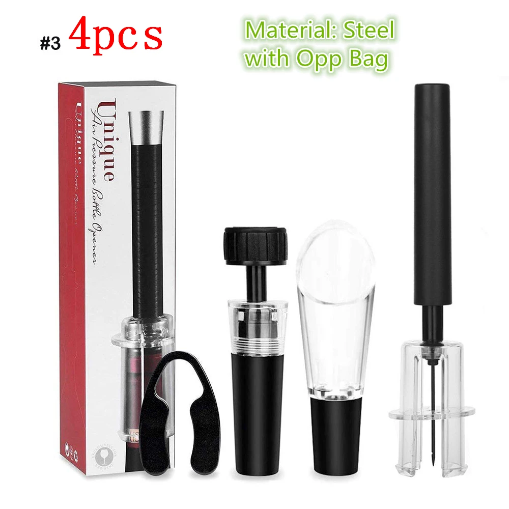 4pcs3 1/комплект одежды из 4 предметов, новая красное вино бутылок воздуха Давление иглы Корк штопор "поппер" для бутылок открытия Насосы Штопор пробку кухонные инструменты, гаджеты - Цвет: 4pcs3