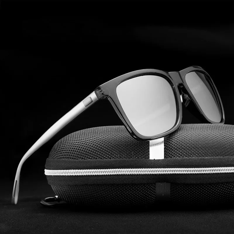

Vintage Driving Mens Polarized Sunglasses Men Brand Classic Square Sun Glasses UV400 Mirror Aluminum Leg Eyeglass