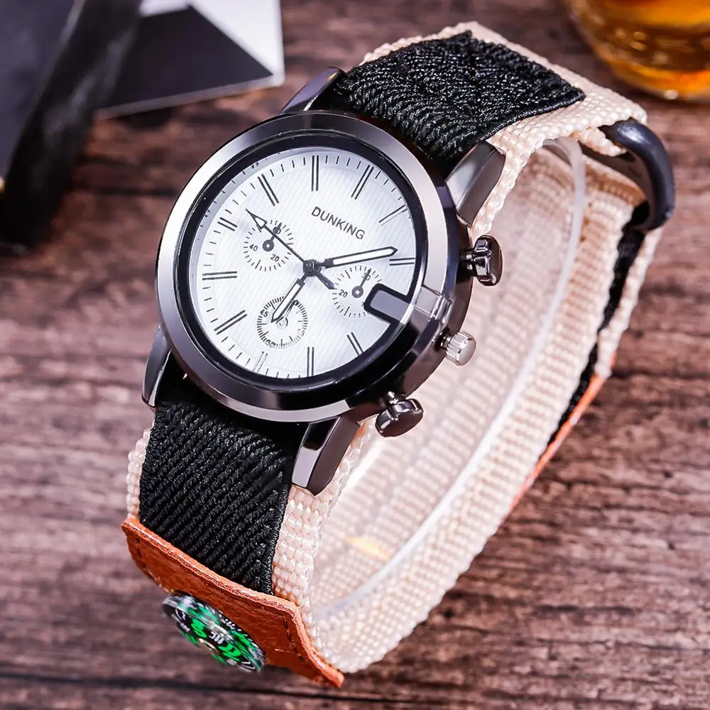 Модные мужские нейлоновый ремешок для часов маленький циферблат Аналоговые