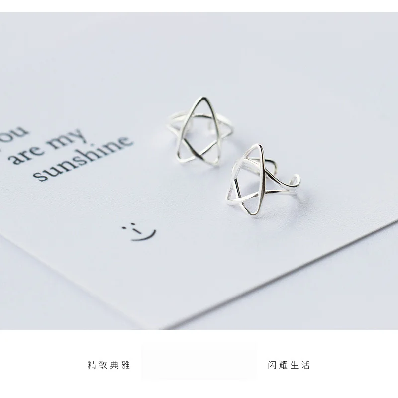 Женские квадратные серьги манжеты Trusta на клипсе без в стиле пирсинга с