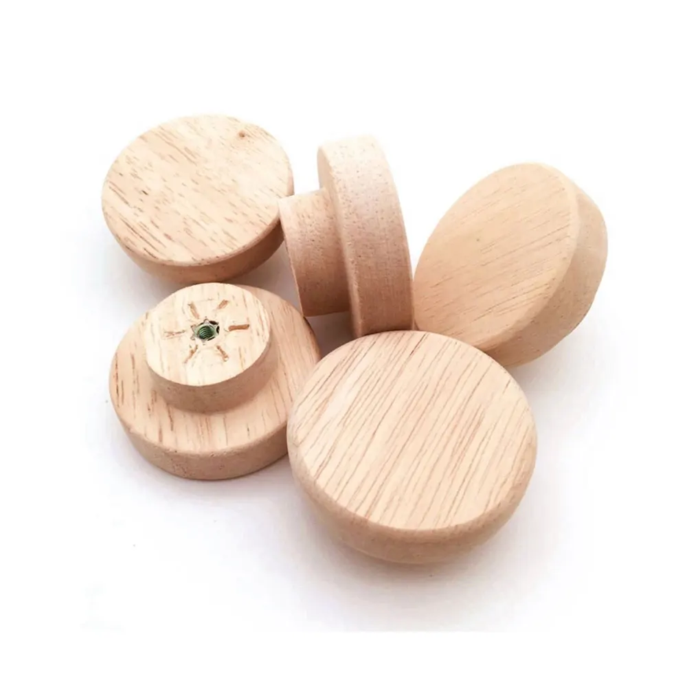 10/20pcs Home Accessory 50x25mm Natural Wood Bedroom Furniture Handles Round Pull Knobs For Drawer Shoebox Cupboard Cabinet Door |