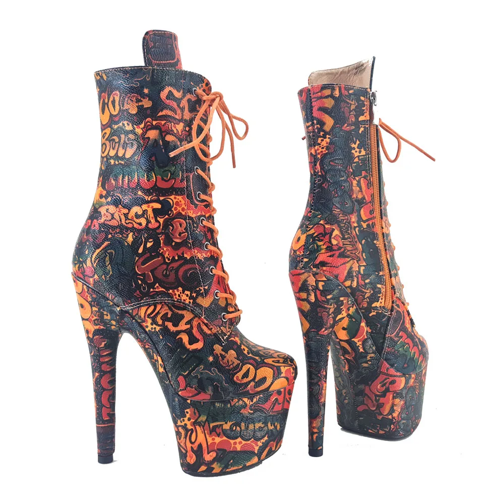 Красивые сапоги Leecabe для танцев на шесте 17 см/7 дюймов из искусственной кожи